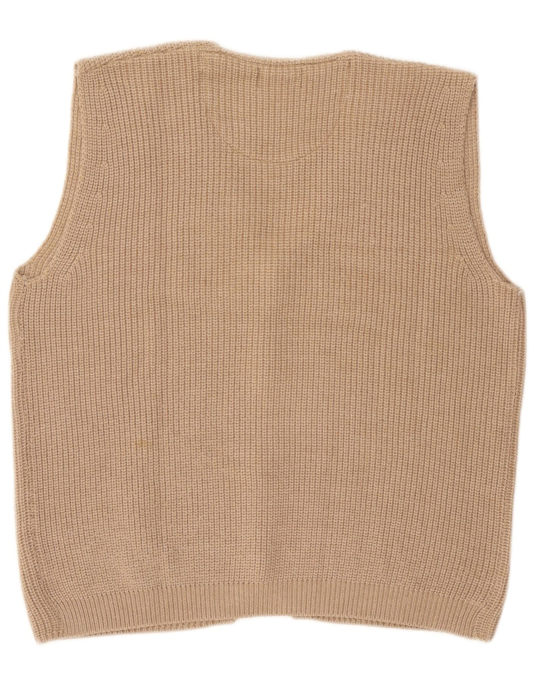 Ferrone Herre Ærmeløs Cardigan Sweater Stor Beige Uld
