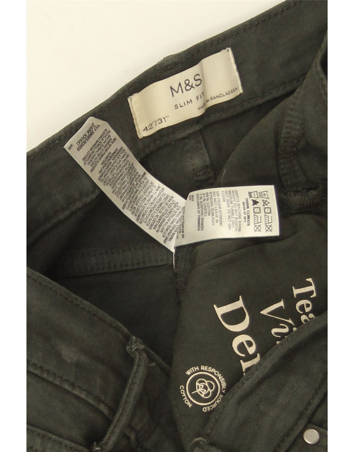 Marks & Spencer Slim Jeans til mænd W42 L31 Grøn bomuld