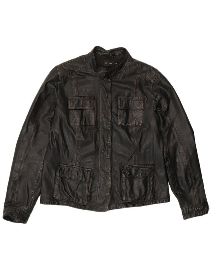 OVS Dame Læderjakke IT 46 Stor Sort Læder