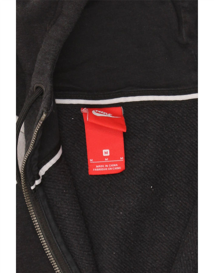 NIKE Womens Graphic Zip Hoodie Sweater UK 14 Medium Black Colourblock Vintage Nike and Second-Hand Nike from Messina Hembry 