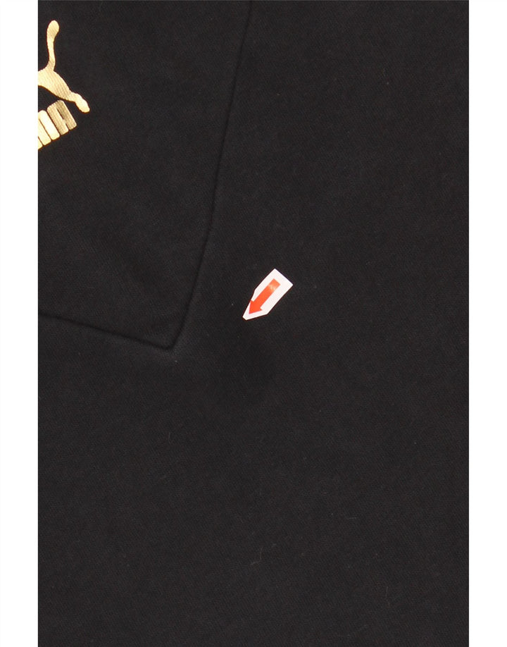 PUMA Piger Crop Grafisk Hoodie Jumper 11-12 år Sort Colourblock Bomuld