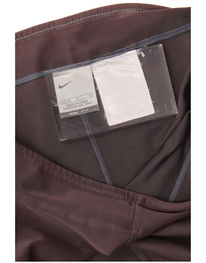 NIKE Dame Dri Fit Capri træningsdragt bukser UK 12/14 stor grå bomuld