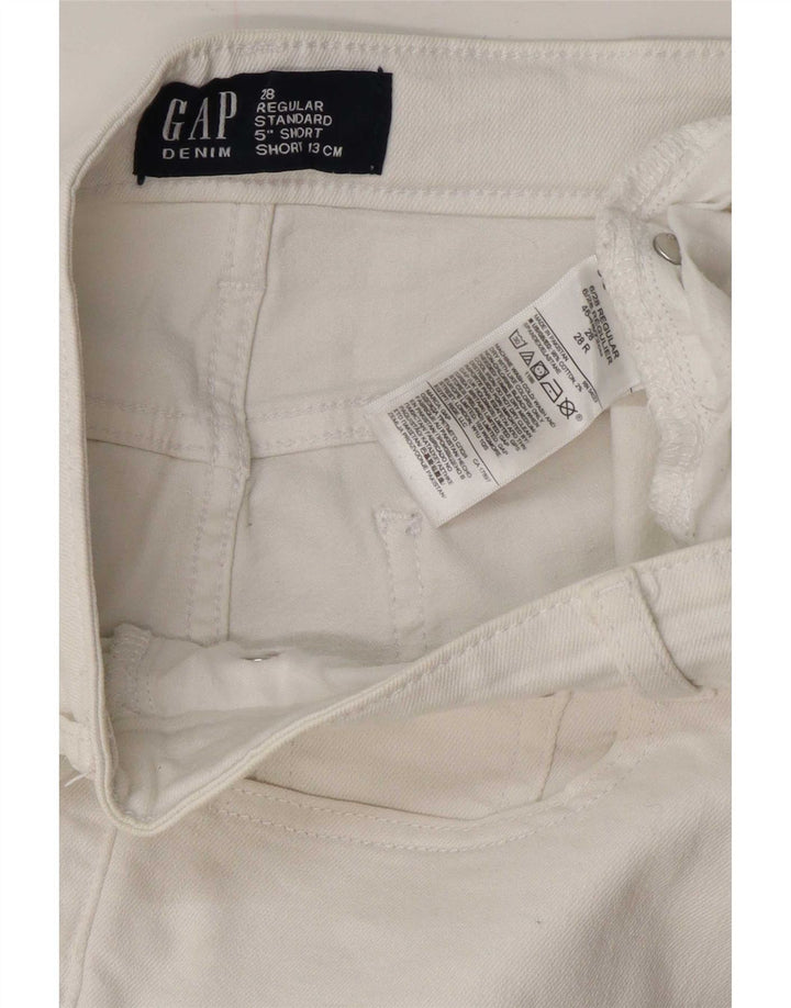 Gap Womens Standard Regular Denim Shorts W28 Medium White Bomuld