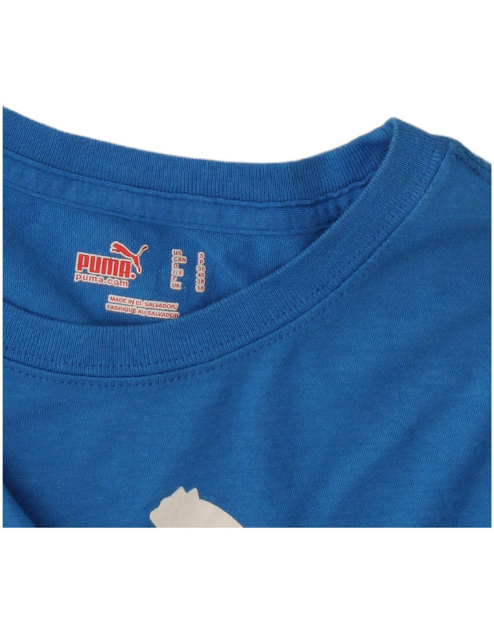PUMA Grafisk T-shirt top til kvinder DK 10 Lille Blå