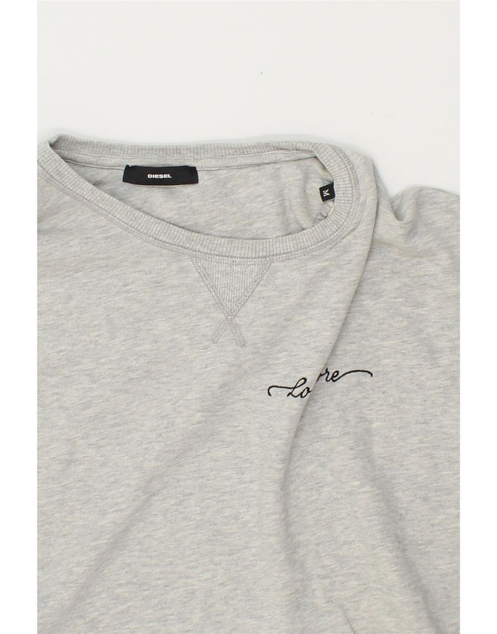 DIESEL Womens Oversized Top 3/4 Sleeve UK 14 Medium Grey Cotton Vintage Diesel and Second-Hand Diesel from Messina Hembry 