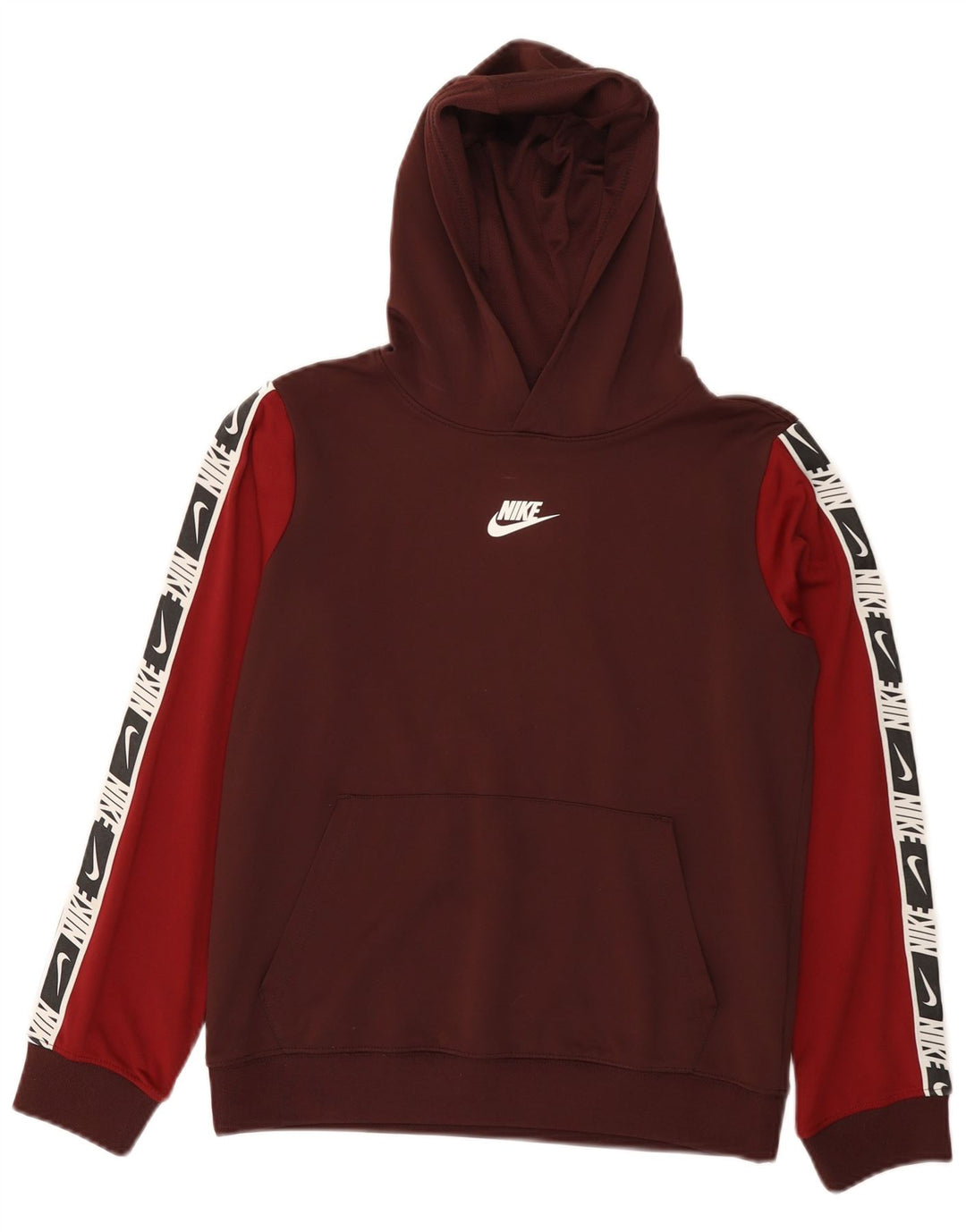 NIKE Grafisk hættetrøje til drenge 12-13 år Large Burgundy Colourblock