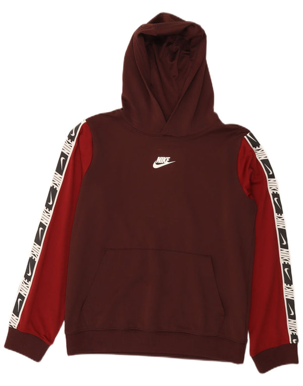 NIKE Grafisk hættetrøje til drenge 12-13 år Large Burgundy Colourblock
