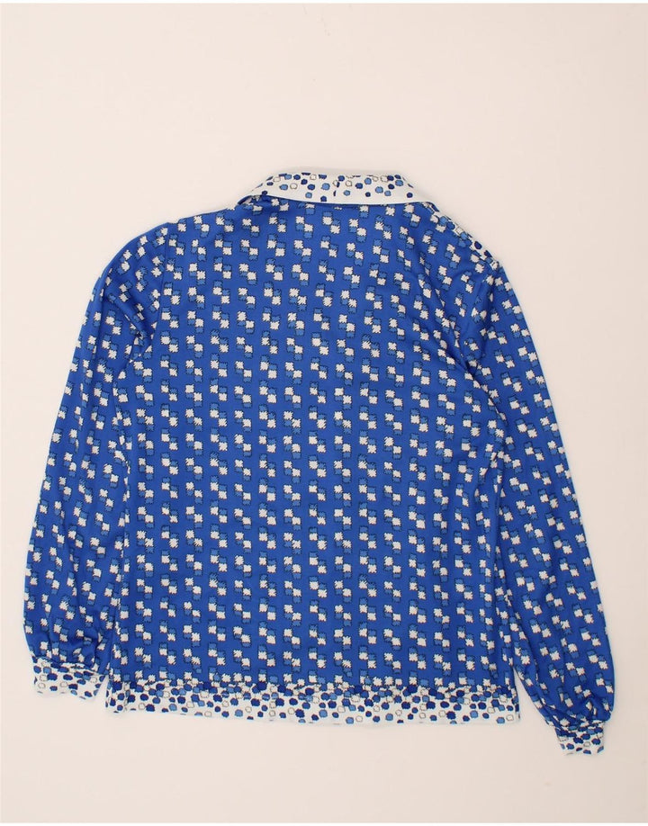 VINTAGE Womens Abstract Pattern Shirt Blouse UK 16 Large Blue Vintage Vintage and Second-Hand Vintage from Messina Hembry 