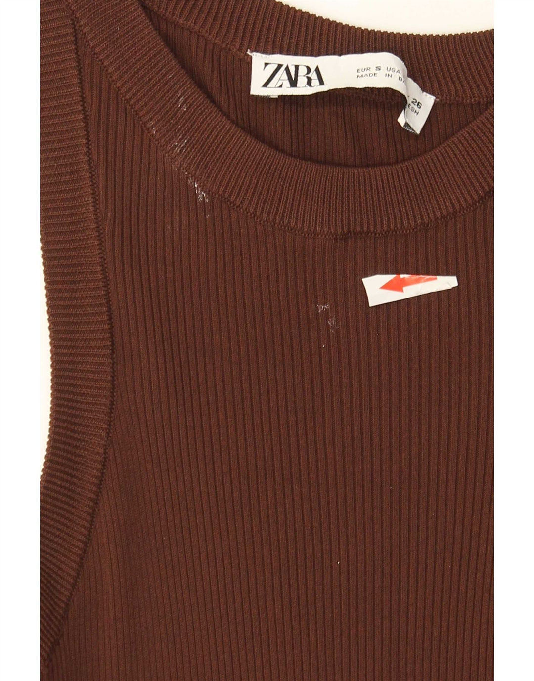 Zara Damevest Top UK 8 Small Brown Viscose