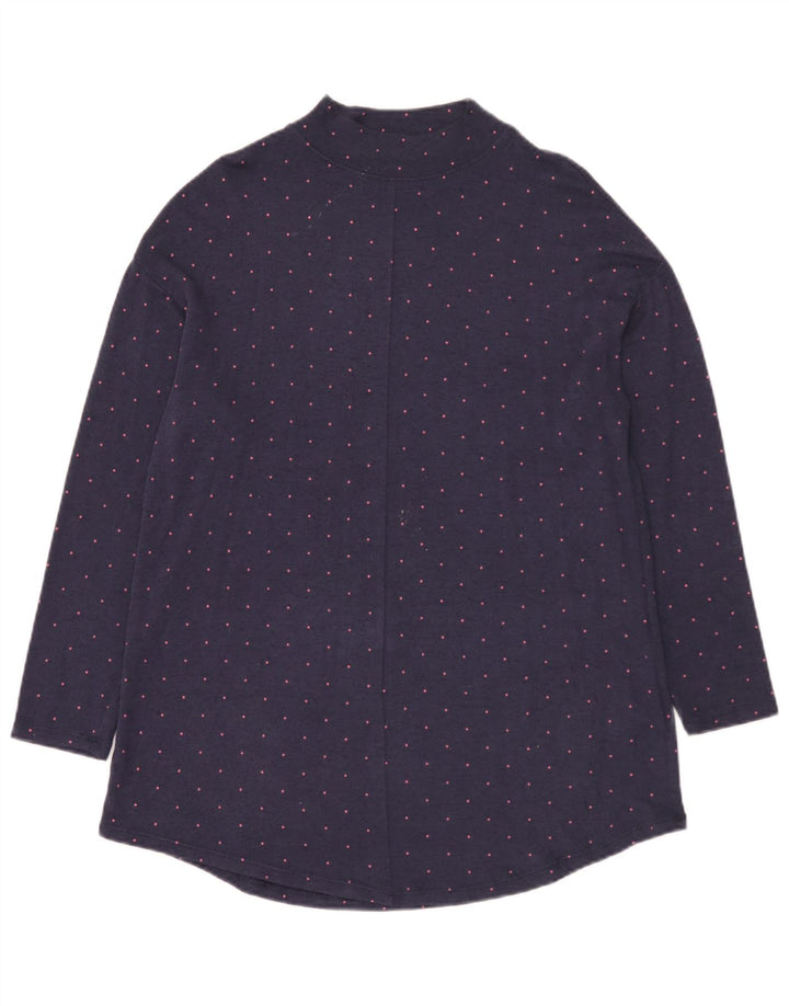 Marks & Spencer Dame Top Langærmet UK 14 Large Navy Blue Spotted