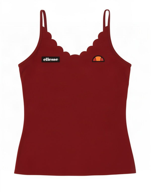 Ellesse Dame Cami Top UK 12 Medium Maroon Polyamid