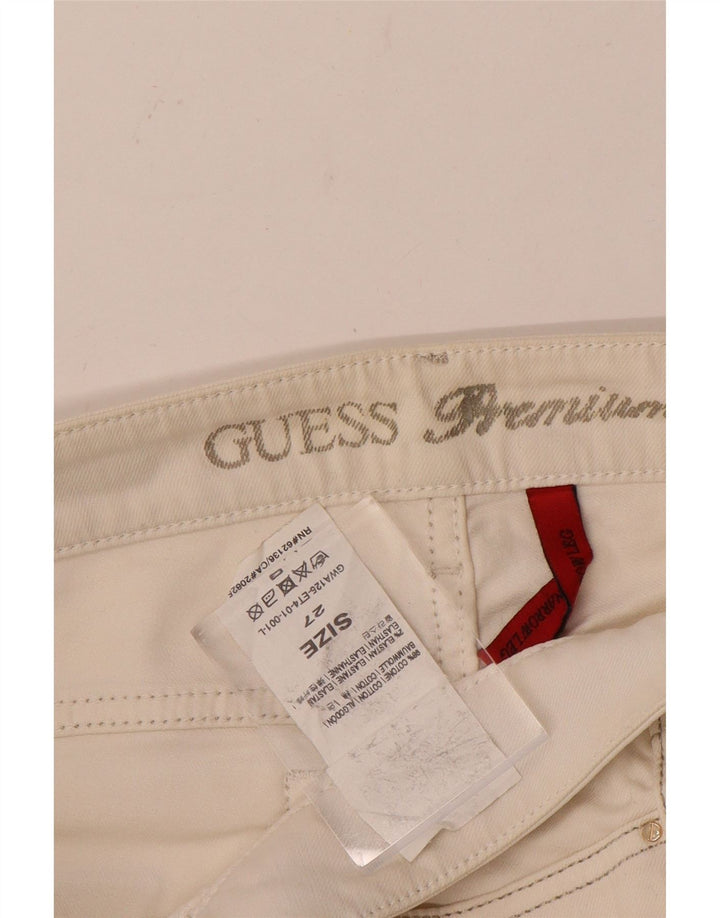 Guess Dame Stretch Slim Jeans W27 L28 Hvid Bomuld