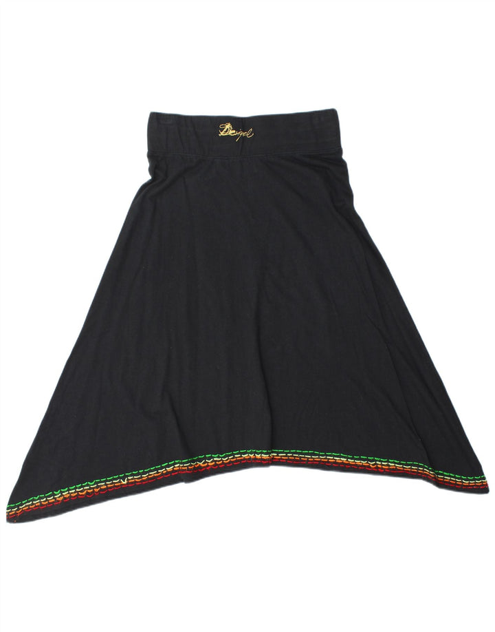 Desigual Dame Grafisk Asymmetrisk Nederdel Medium W28 Sort Blomster Bomuld