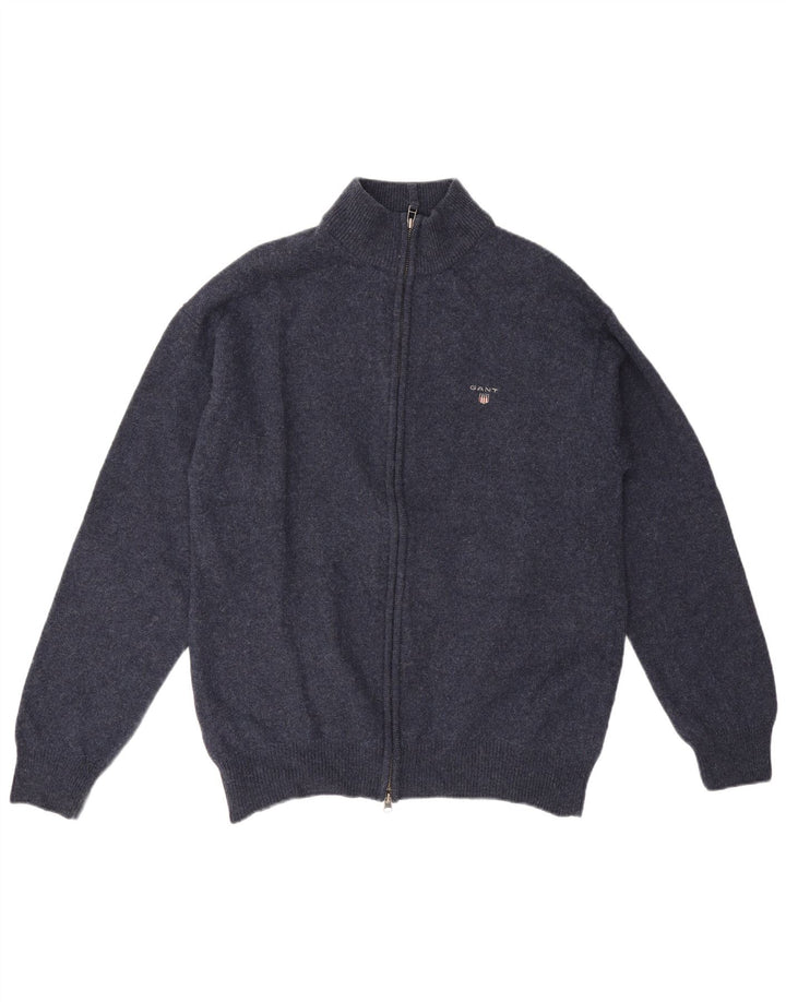 Gant Herre Cardigan Sweater XL Marineblå Lammeuld