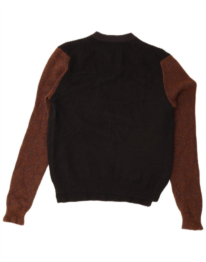 Kenzo Herre Crew Neck Jumper Sweater Medium Sort Colourblock Uld