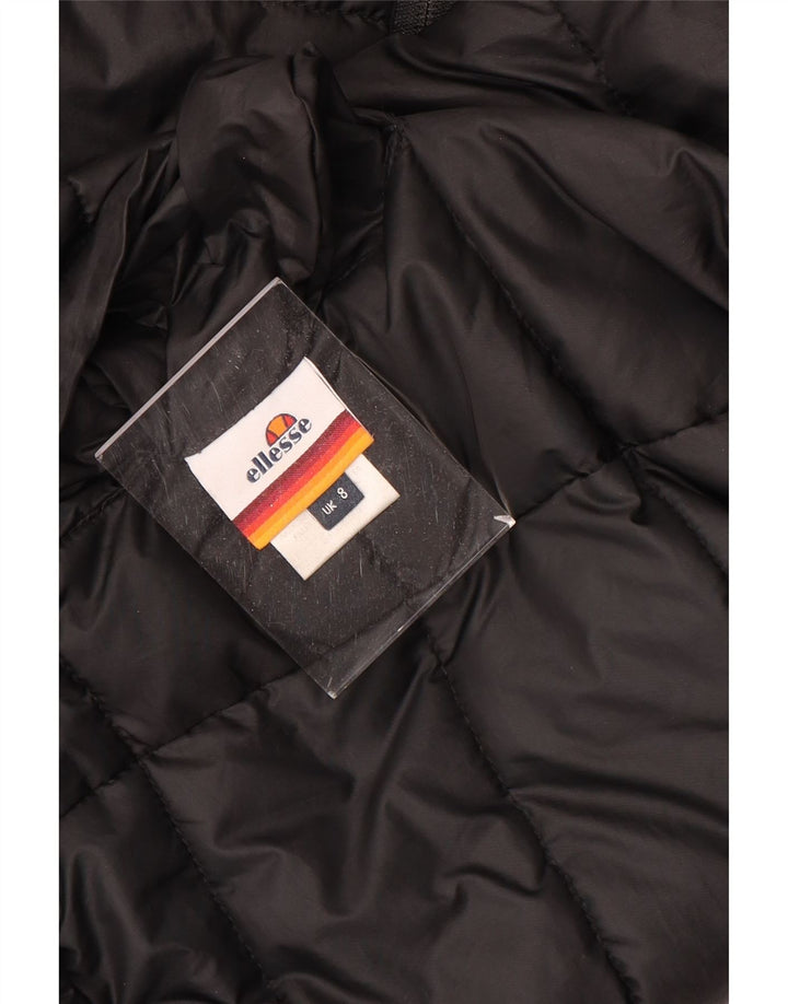 Ellesse Dame Oversized Hætte Vendbar Polstret Jakke UK 8 Lille Sort