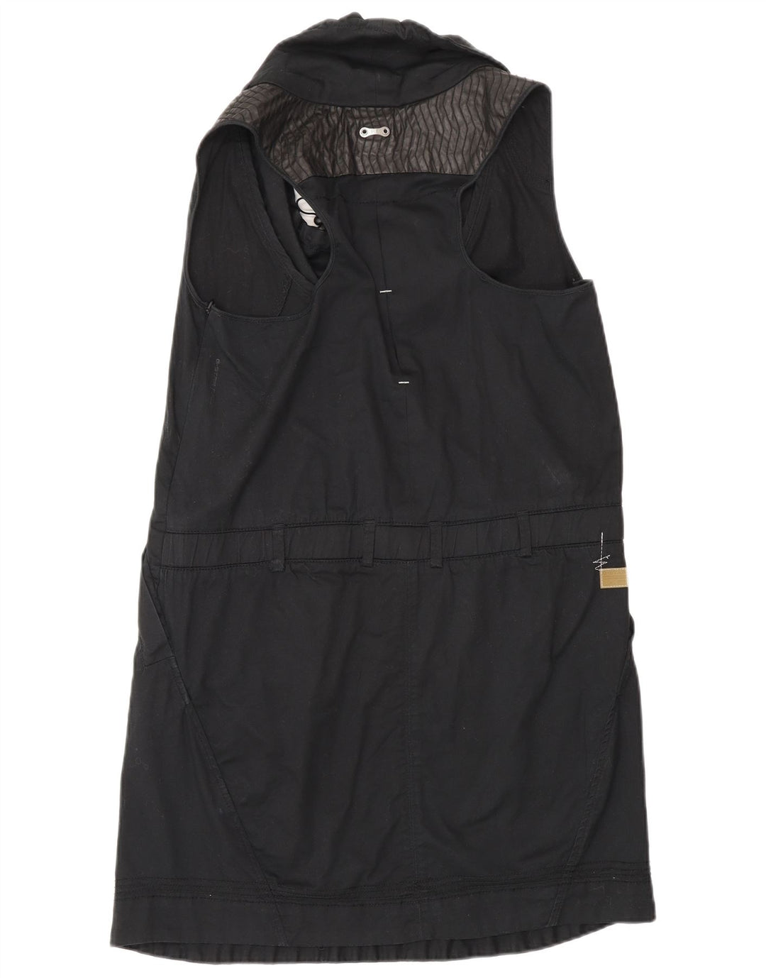 G-Star Dame Ærmeløs Basic Kjole UK 12 Medium Sort Bomuld