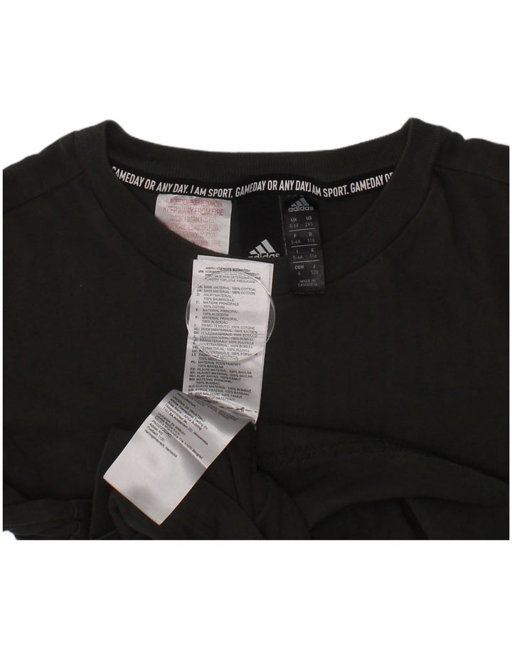 Adidas drenge grafisk t-shirt top 5-6 år Khaki Bomuld