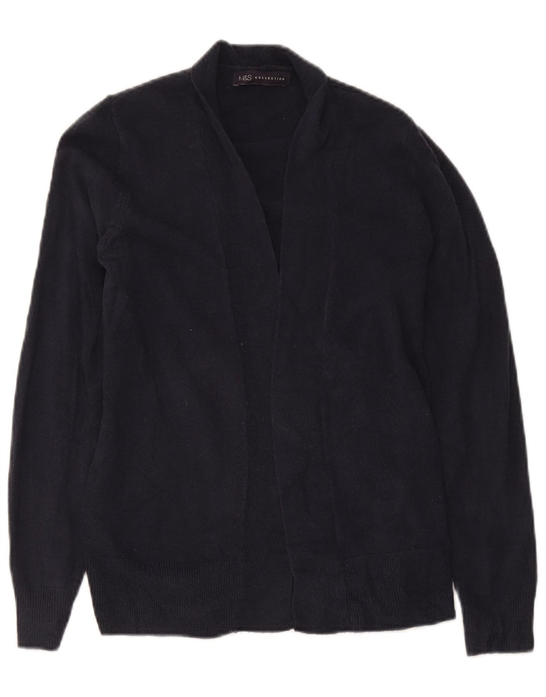 Marks & Spencer Womens Open Cardigan Sweater Small Navy Blue Acryl