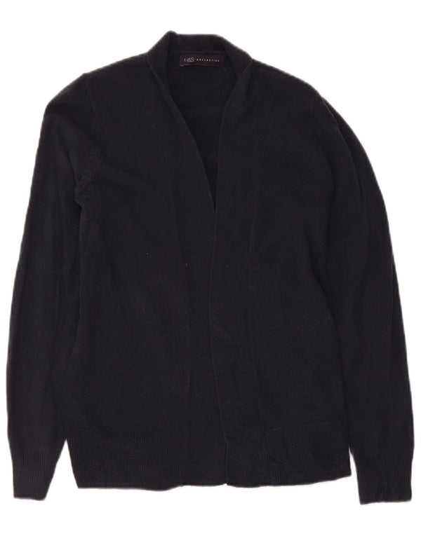 Marks & Spencer Womens Open Cardigan Sweater Small Navy Blue Acryl