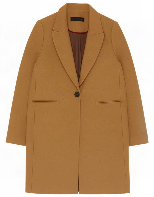 Zara Dame Overfrakke UK 14 Stor Brun