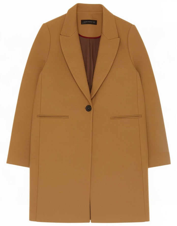 Zara Dame Overfrakke UK 14 Stor Brun