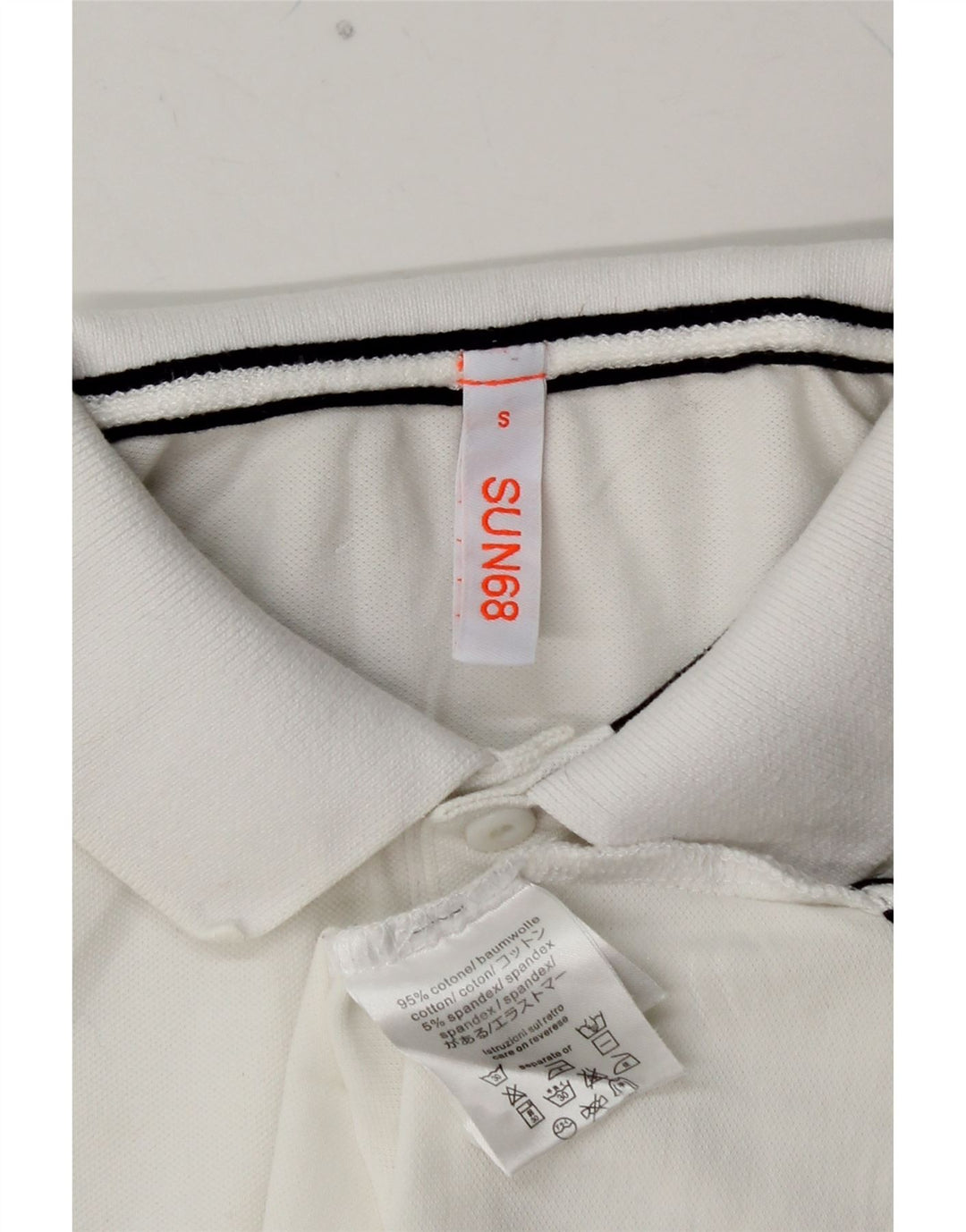 SUN68 Herre poloshirt Lille hvid plettet bomuld