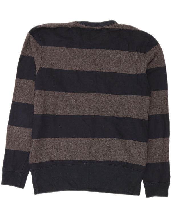 Zara Herre sweater med rund hals XL marineblå stribet bomuld