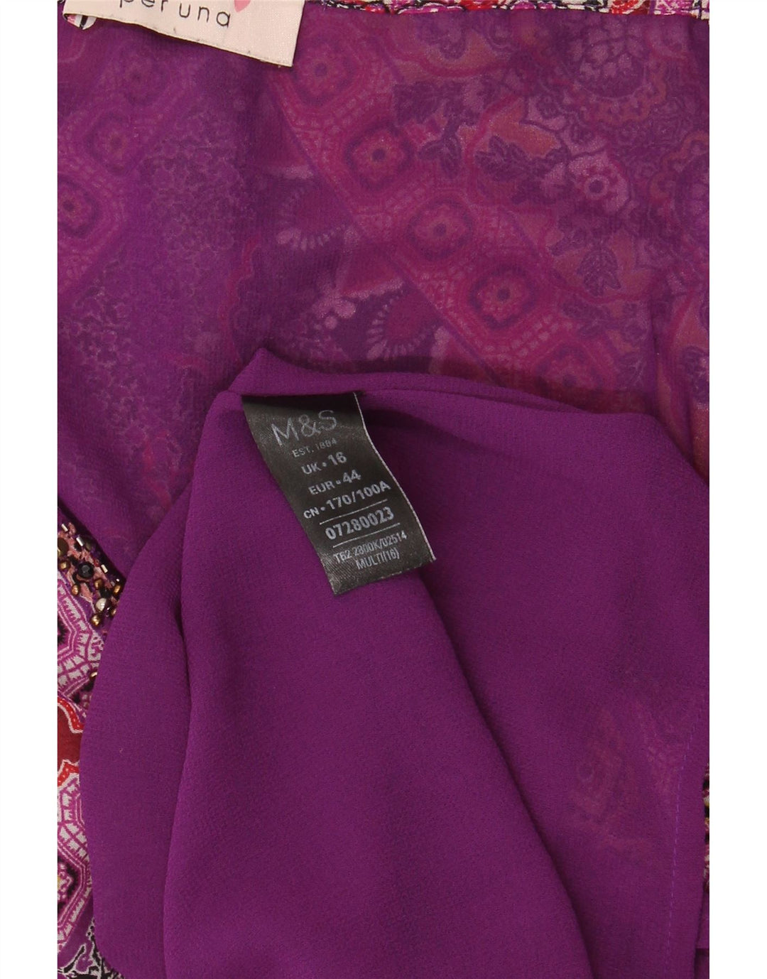 Marks & Spencer Solkjole til kvinder UK 16 Stor flerfarvet blomsterpolyester