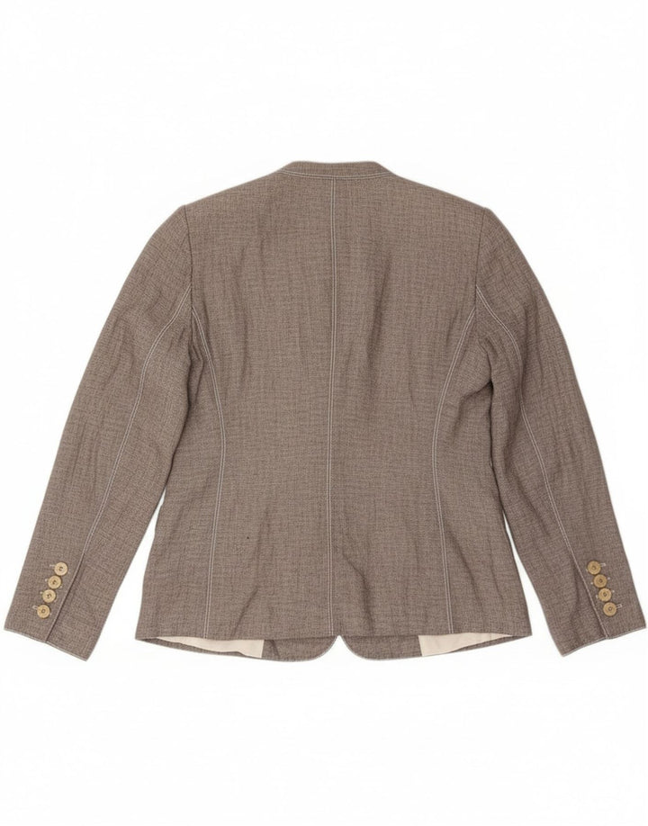Armani Collezioni Dame 2 Button Blazer Jacket IT 46 Stor Grå Linen