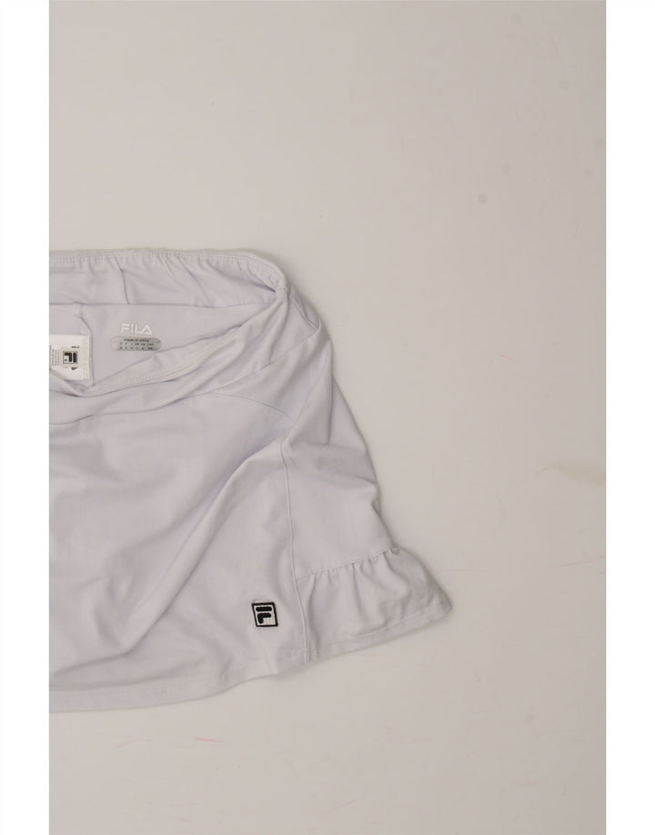 FILA Womens Tennis Skirt UK 12 Medium White Polyester Vintage Fila and Second-Hand Fila from Messina Hembry 