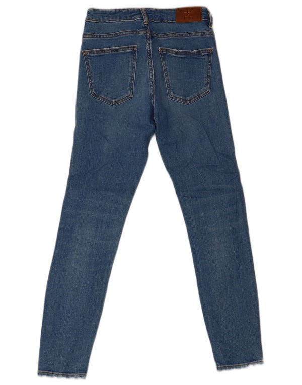 Zara Dame Distressed Skinny Jeans EU 36 XS W26 L26 Blå Bomuld