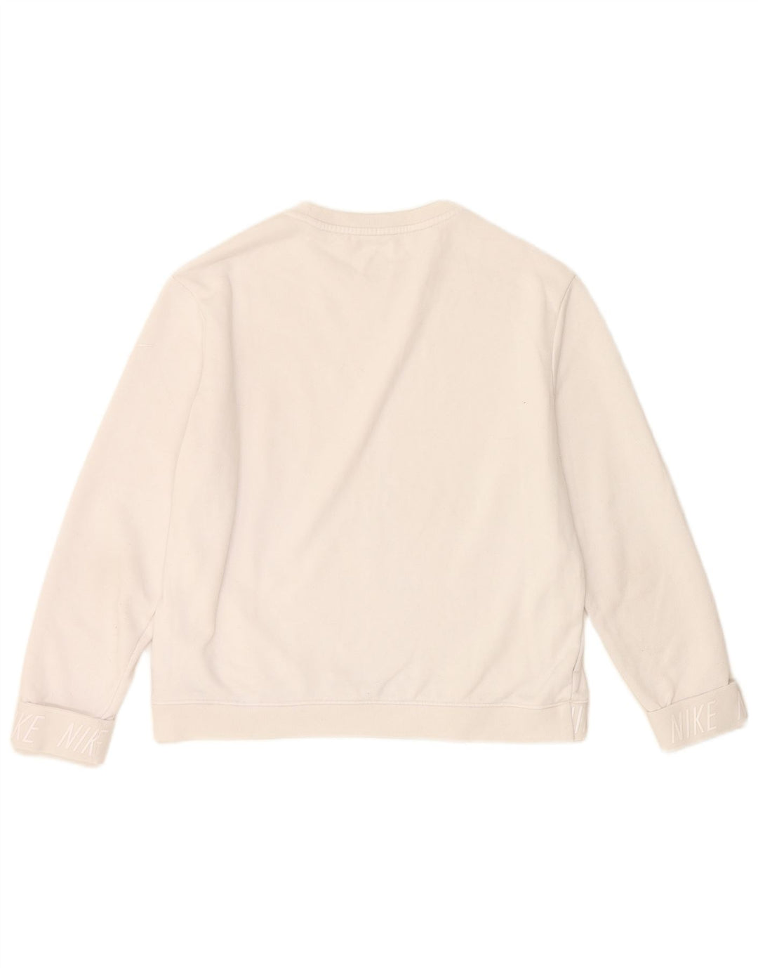 Nike Dame Grafisk Sweatshirt Jumper UK 14 Medium White Polyester