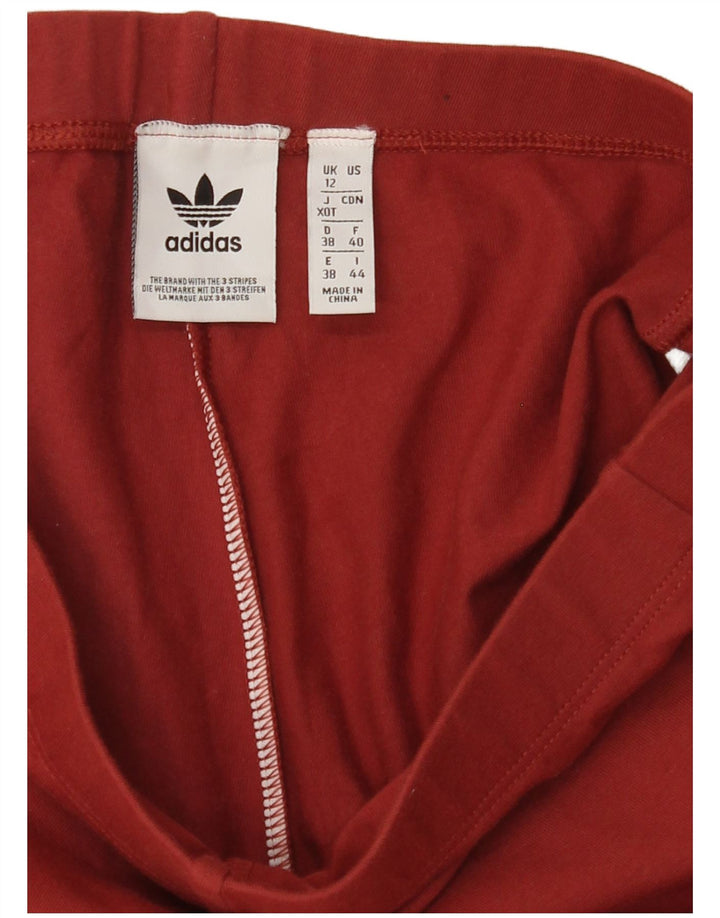 Adidas Dame Grafiske Leggings UK 12 Medium Burgundy