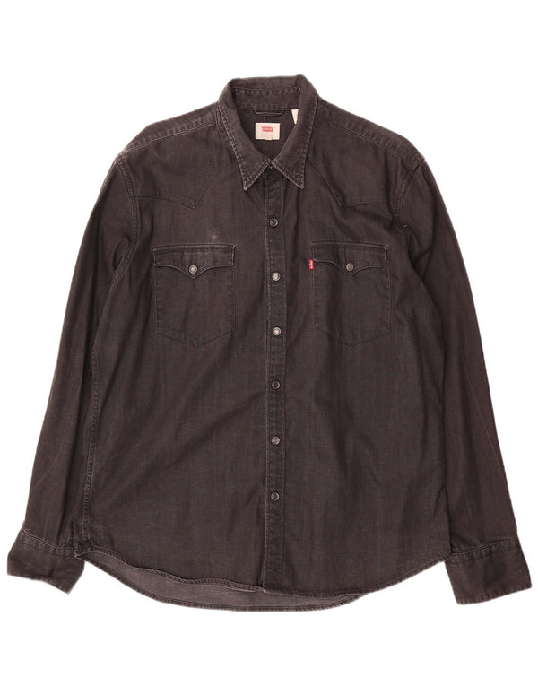 Levi's Herre Denim Shirt XL Sort Bomuld