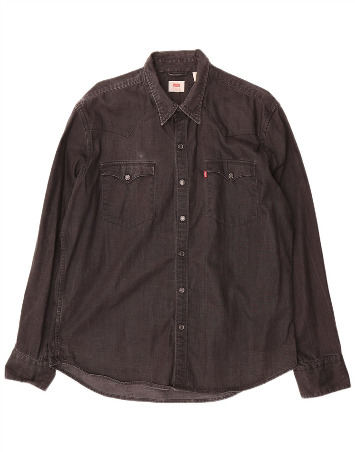 Levi's Herre Denim Shirt XL Sort Bomuld
