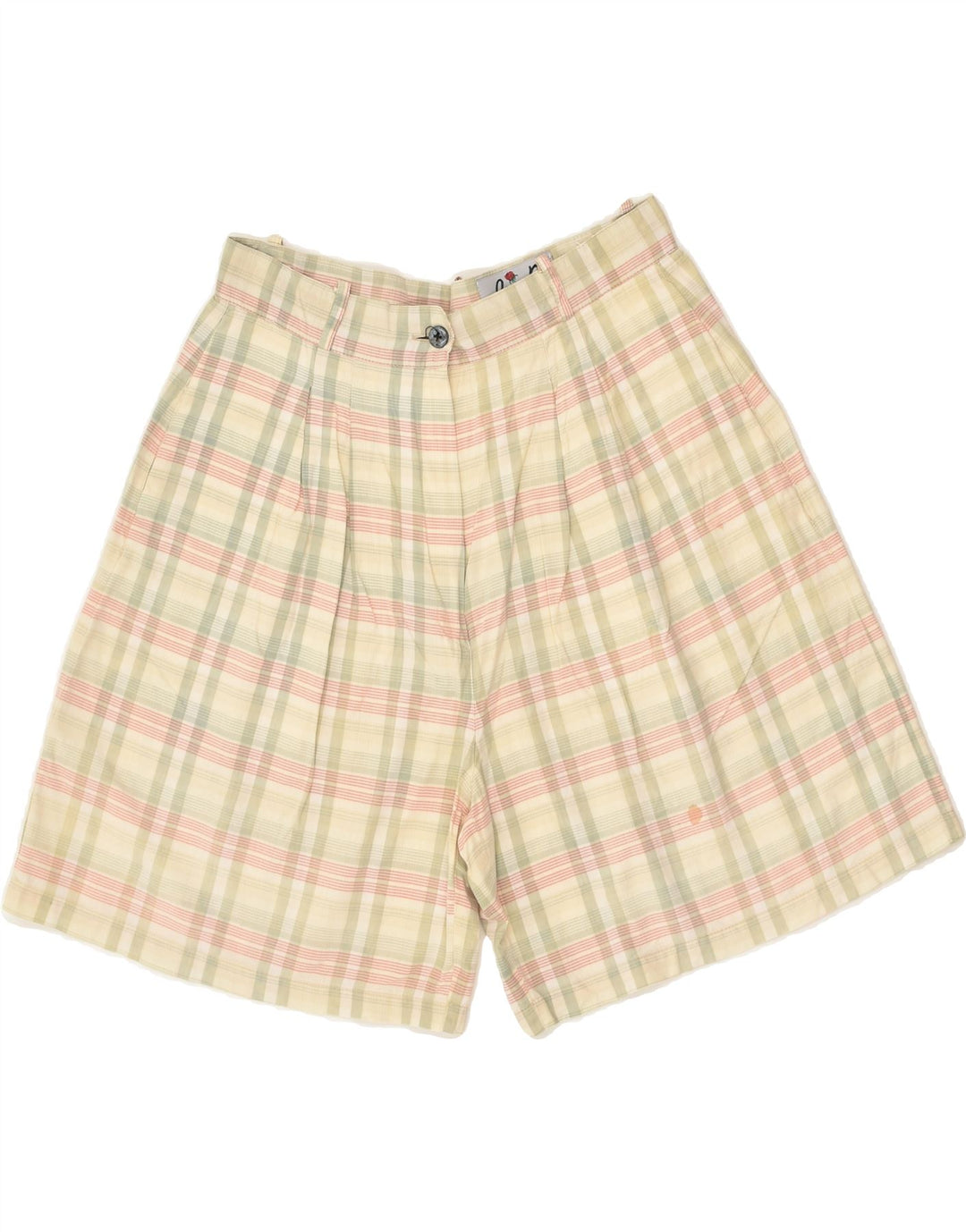 VINTAGE Womens Casual Shorts IT 44 Medium W28 Beige Check | Vintage Vintage | Thrift | Second-Hand Vintage | Used Clothing | Messina Hembry 