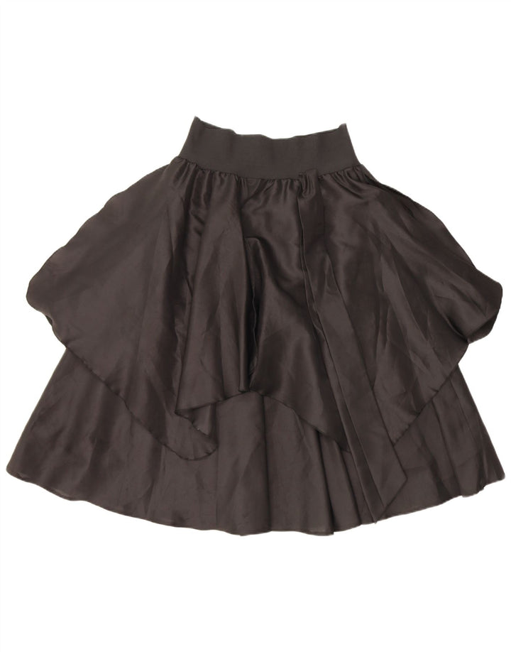 VINTAGE Womens Tiered Skirt W28 Medium  Black Polyester