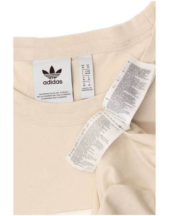 Adidas Herre T-shirt Top Medium Off White Bomuld