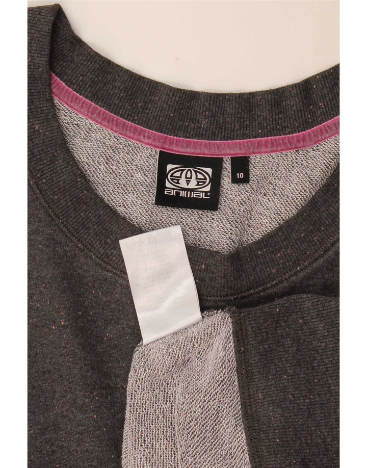Animal Dame Sweatshirt Jumper UK 10 Small Grey Flecked