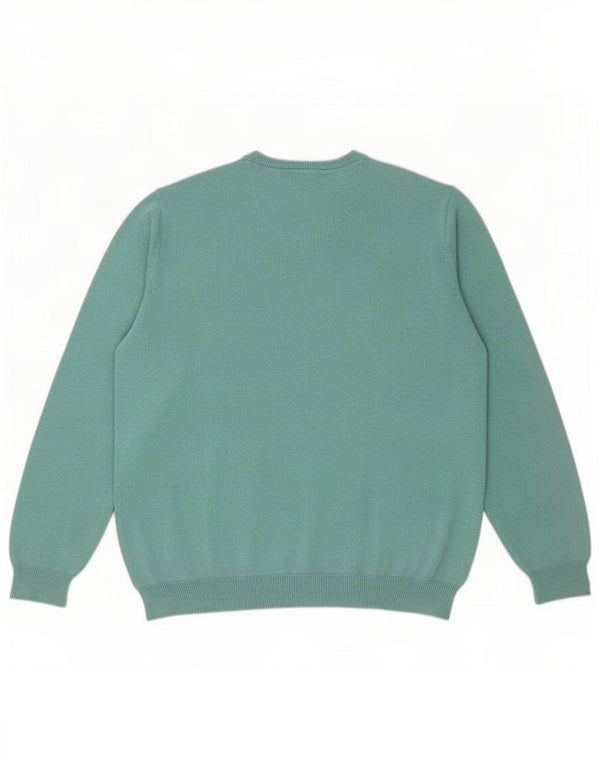 Marks & Spencer Herre Regular Fit Boat Neck Jumper Sweater XL Grøn Bomuld