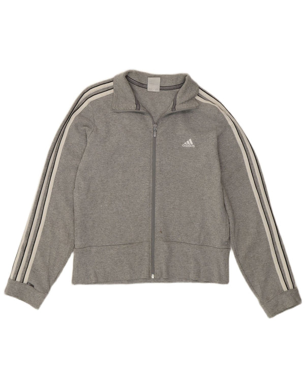 Adidas Womens Crop træningsdragt Topjakke UK 12 Medium Grey Bomuld