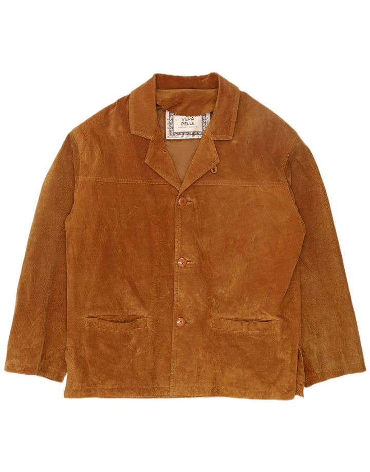Vintage herre ruskindsjakke IT 46 Lille beige læder