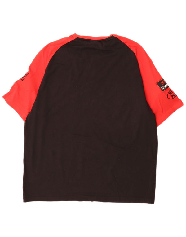 Hugo Boss Herre Grafisk T-Shirt Top XL Sort Colourblock Bomuld