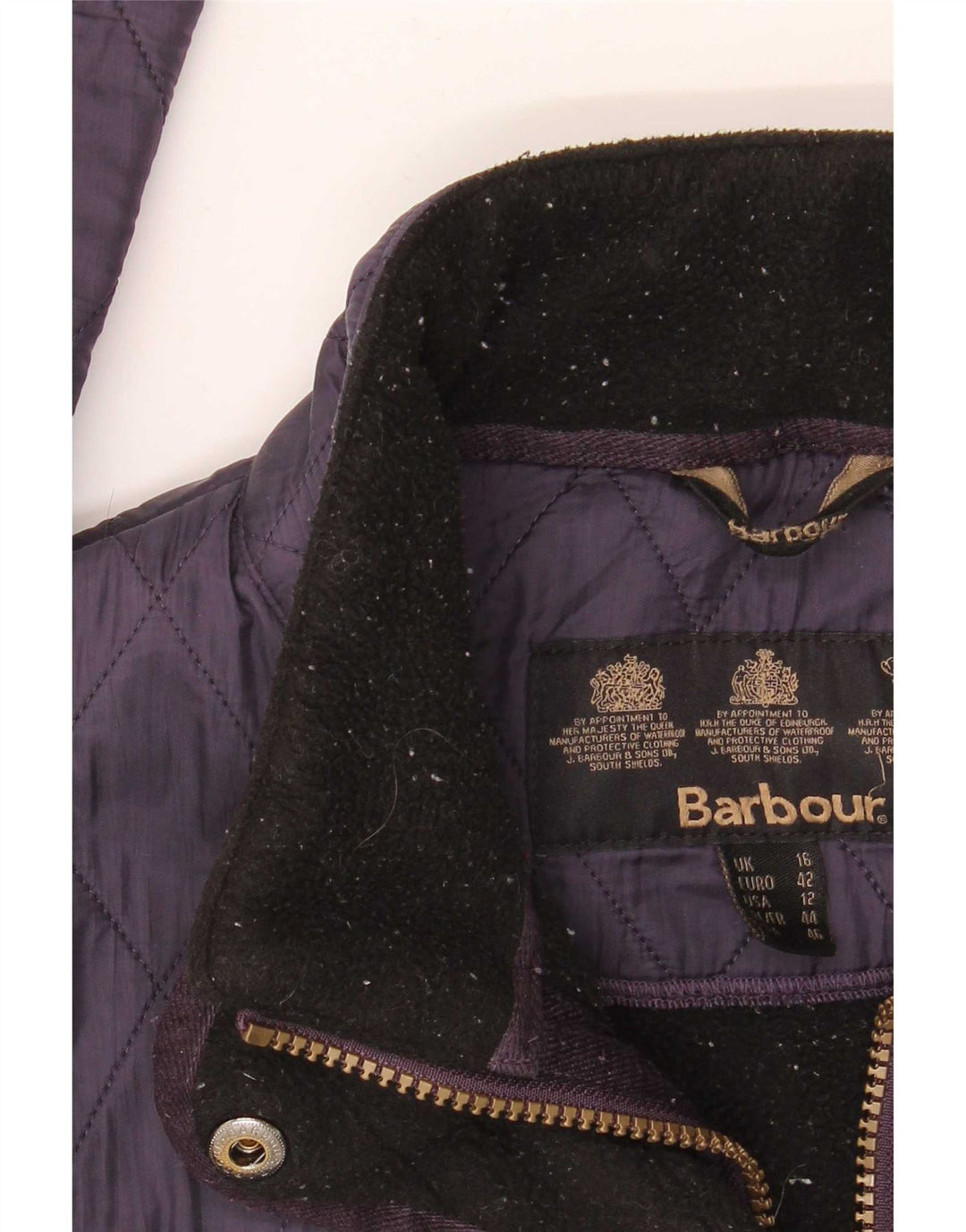 Barbour Quiltet jakke til kvinder UK 16 Large Navy Blue