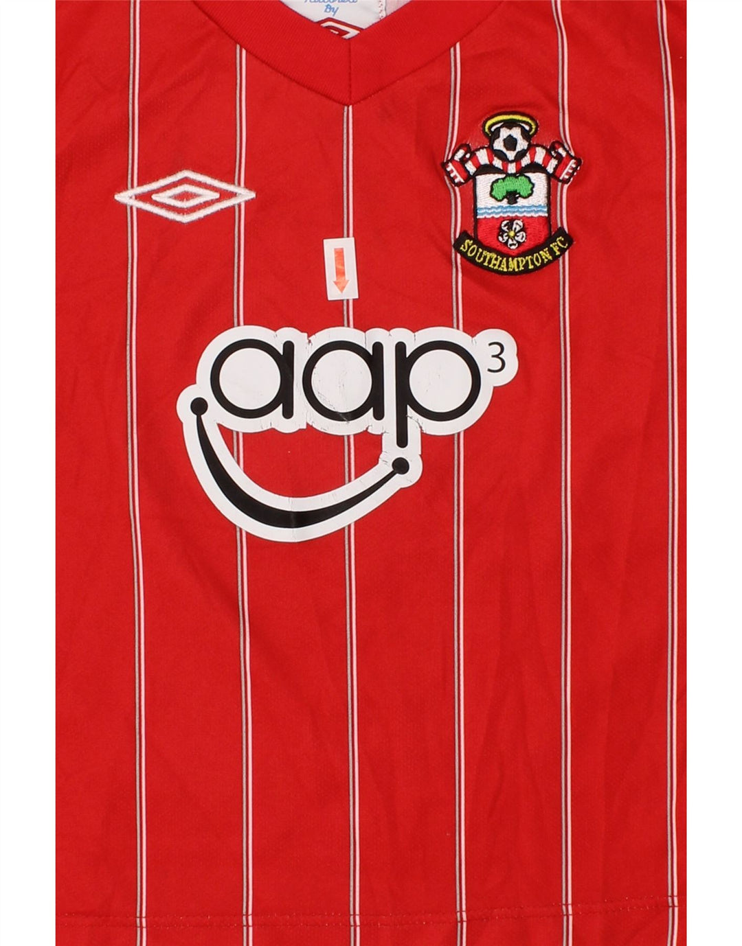 UMBRO Boys Graphic Jersey Top 2-3 Years Red Striped Polyester Vintage Umbro and Second-Hand Umbro from Messina Hembry 
