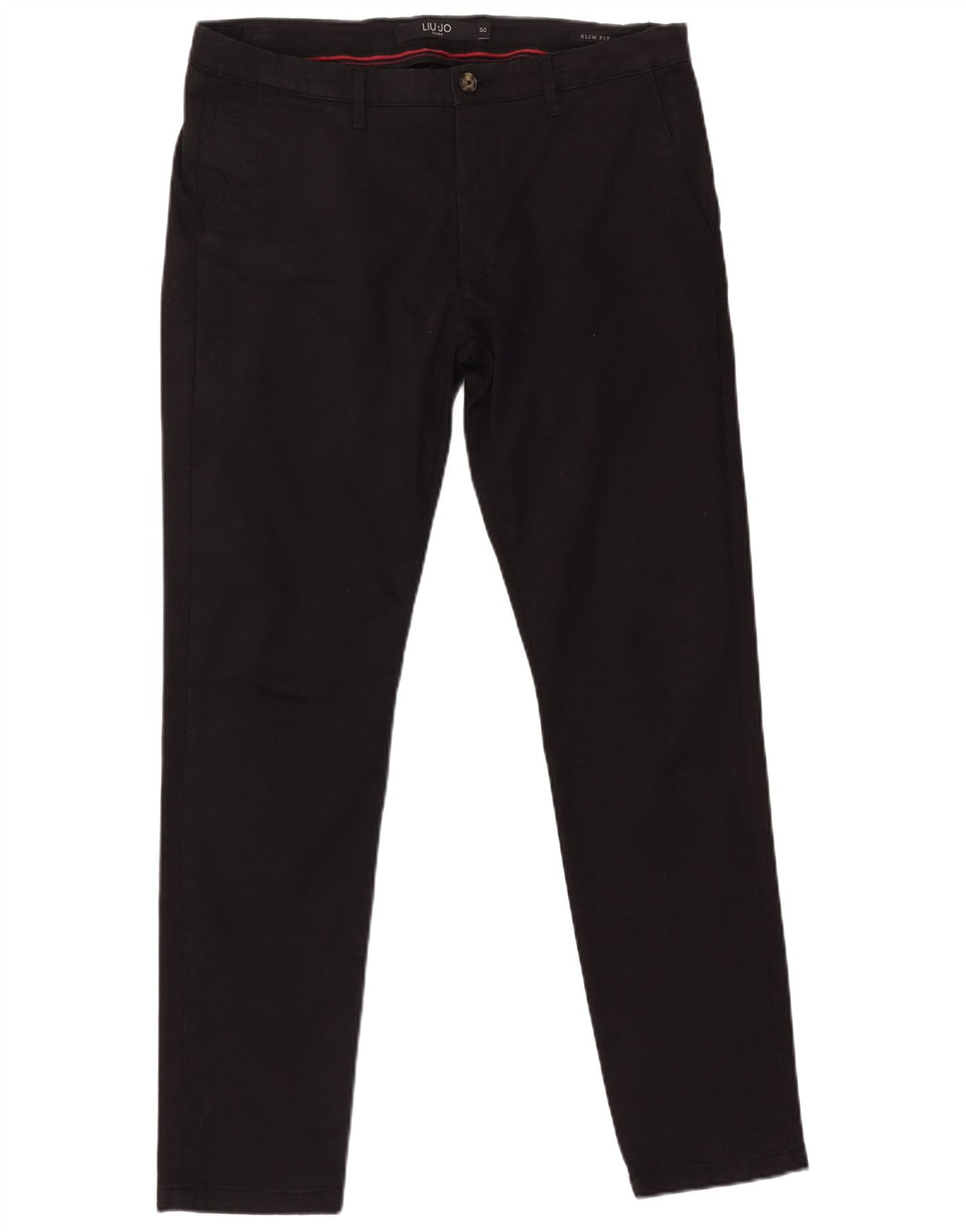 LIU JO Herre Uomo Slim Fit Chinobukser IT 50 Large W36 L32 Sort Bomuld