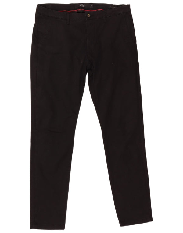 LIU JO Herre Uomo Slim Fit Chinobukser IT 50 Large W36 L32 Sort Bomuld