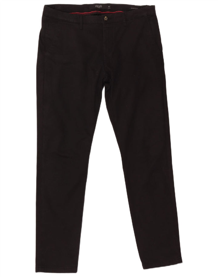 LIU JO Herre Uomo Slim Fit Chinobukser IT 50 Large W36 L32 Sort Bomuld