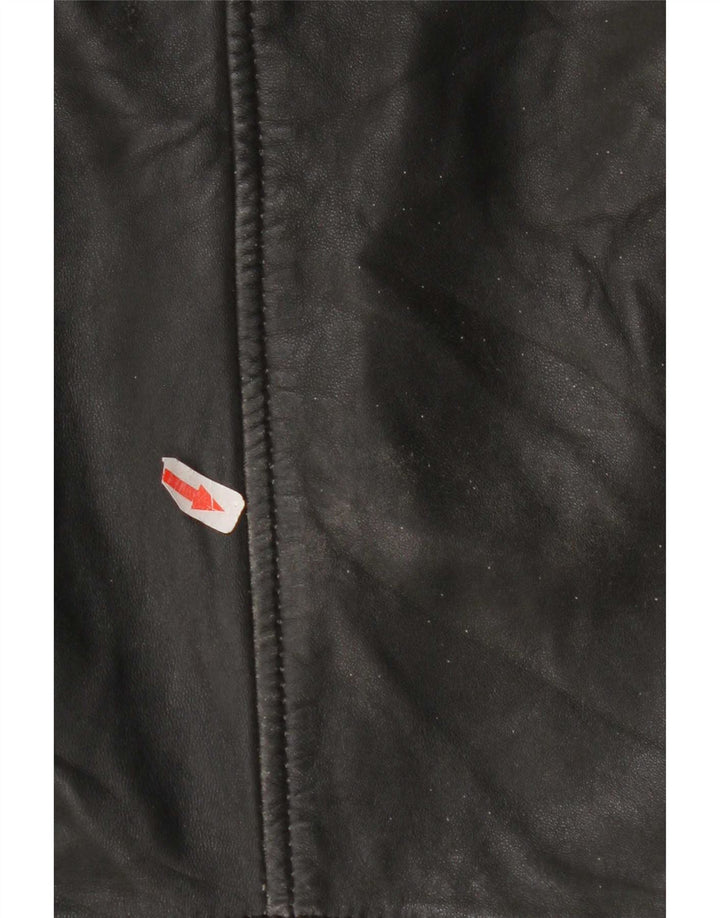 Mango Womens Crop Læderjakke UK 10 Small Black